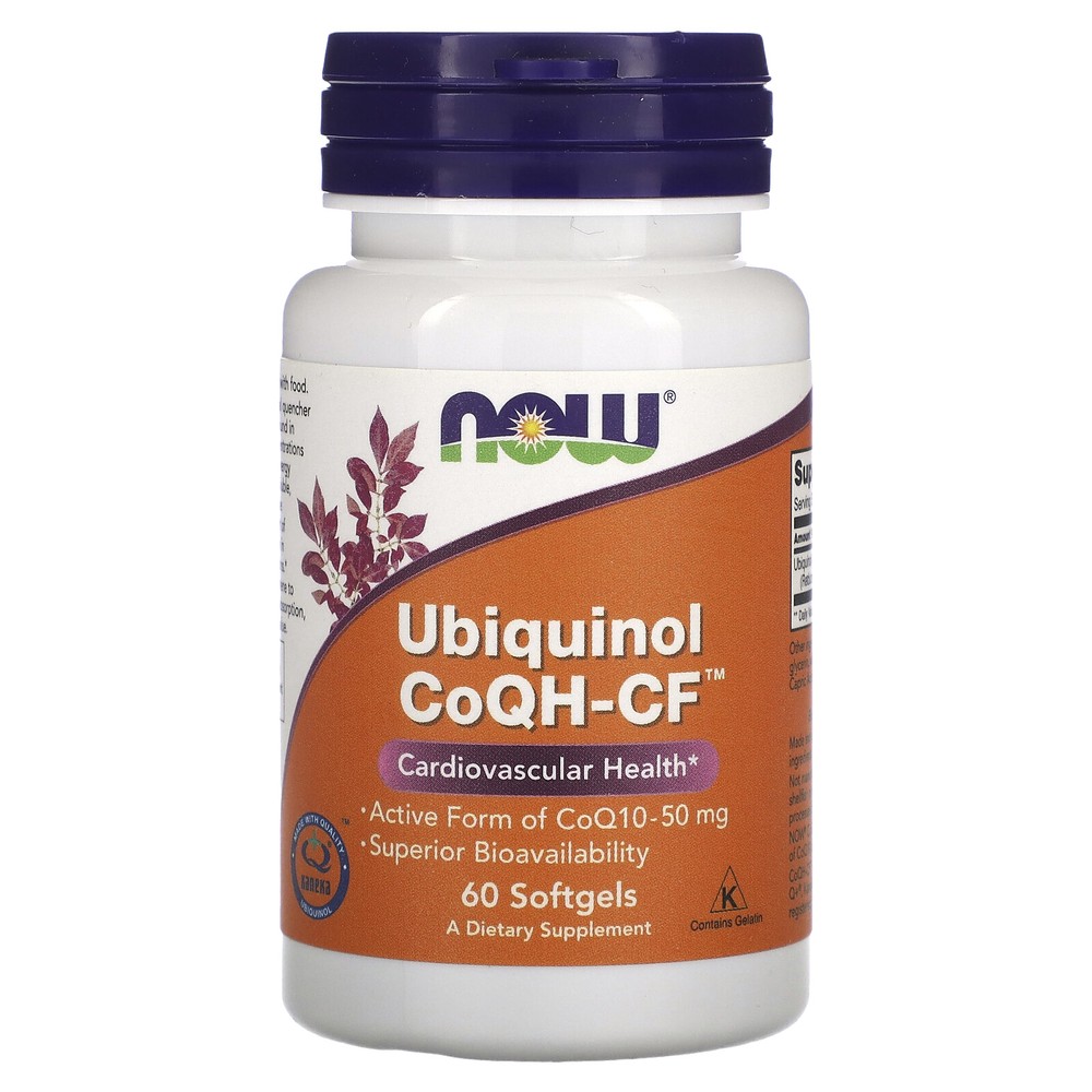 Now Foods Ubiquinol CoQH-CF 60 Softgels GMP Quality Assured