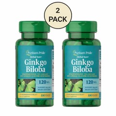 Ginkgo Biloba 120 mg 100 Capsules (2 Pack) Supports Healthy Brain Function