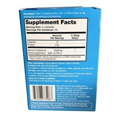 Zena Nutrition Pure Colostrum 1500Mg 90 Capsules Exp 12/26