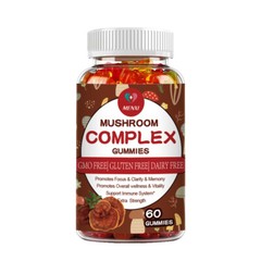Mushroom Extract Complex Gummies Lions Mane Chaga Reishi Focus Memory Immunity