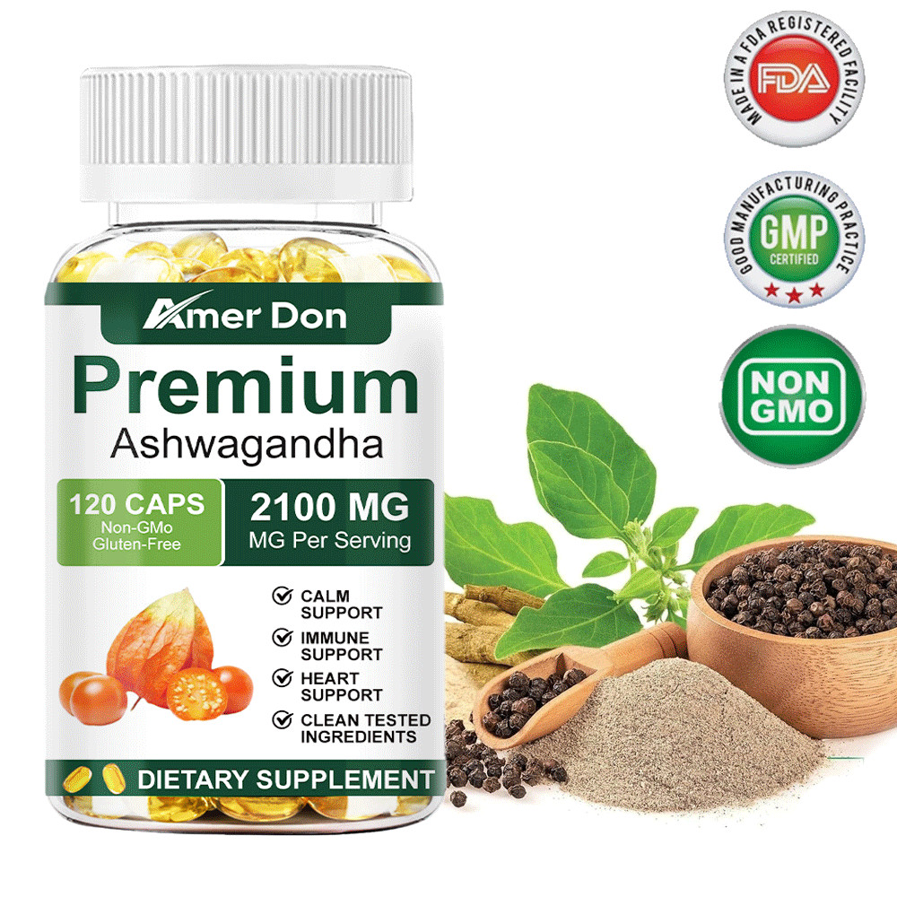 ASHWAGANDHA 2100mg – 120 CAPSULES HIGH STRENGTH STRESS FATIGUE ANXIETY RELIEF