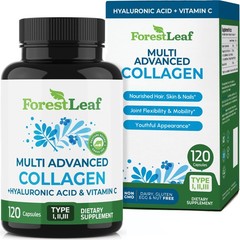 ForestLeaf Multi Collagen Pills with Hyaluronic Acid + 120 count (Pack of 1)