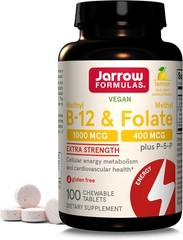 Extra Strength Methyl B-12 1000MCG & Folate 400MCG Chewable Tablets – 100 Count
