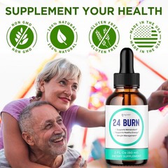 (2 Pack) 24 Burn Drops Advanced Health & Fitness Supplement 24Burn 60 Servings