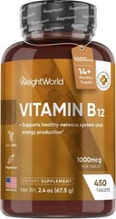 WeightWorld Vitamin B12 1000mcg 450 Tablets – Energy & Nervous System Support