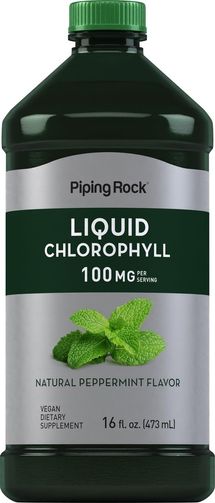 Piping Rock Liquid Chlorophyll 100mg | 16 oz | Mint 16 Fl Oz (Pack of 1)
