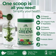 Country Farms Organic Super Greens Powder, 50 Organic Superfoods, Daily Greens