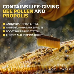 100% Pure Bee Pollen Granules 6 oz – Raw Natural Energy Boost, Immunity Support,