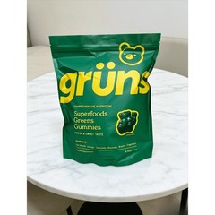 Grüns Superfood Greens Gummies:Vitamins, Prebiotics,Adaptogens,Digestive& Immune