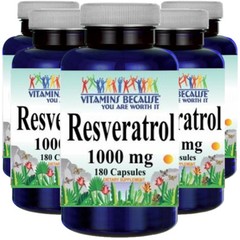 Resveratrol 1000mg 5X180caps (Polygonum Cuspidatum) – by Vitamins Because
