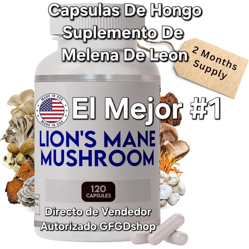 Capsulas De Hongo Suplemento De Melena De Leon (Suministro Para Dos Meses) -120C