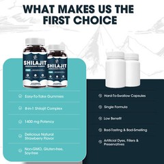 Pure 100% Himalayan Organic Shilajit Gummies Shilajit Resin Natural Supplement