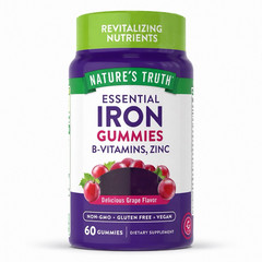 Nature’s Truth Iron Gummies w/ B-Vitamins & Zinc Grape Vegan Non-GMO 60 Ct