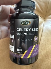 Oxify Celery Seed 600mg Dietary Supplement 180 Tablets – GMP 3rd Part Tested
