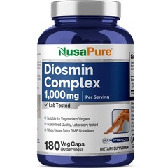 Diosmin Complex 1,000mg Citrus Aurantium 180 Veggie Caps Non-GMO Vegan