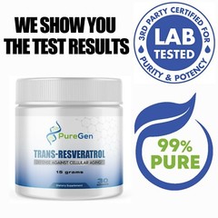 PureGen Trans-Resveratrol (polygonum Cuspidatum) Powder – 100% Proven Purity 15G
