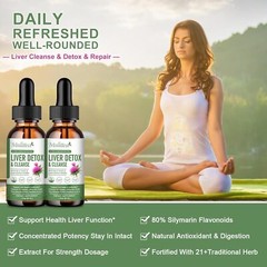 2-Pack Milk Thistle Liquid Drops – Liver Cleanse & Detox Support,Fast Absorption