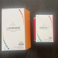 LifePharm Laminine Growth Factor 120 Capsules Exp 11/2027 + Free Omega – New!