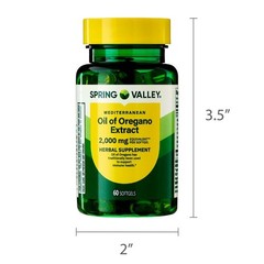 Spring Valley Oil of Oregano Softgels 2000 mg Herbal Supplement 60 Count