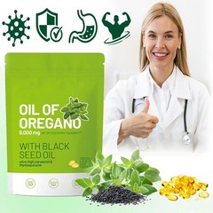 Oil of Oregano 300 Softgels with Black Seed Oil – 6000mg Oregano Oil