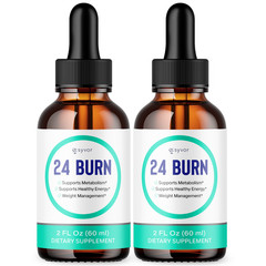 (2 Pack) 24 Burn Drops Advanced Health & Fitness Supplement 24Burn 60 Servings