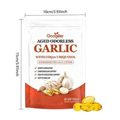 Odorless Aged-Resilia Garlic Extract 600mg Softgels (60 Count) with CoQ1*