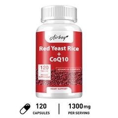 120pcs Red Yeast Rice +CoQ10 -Support Heart & Cardiovascular Health, Antioxidant