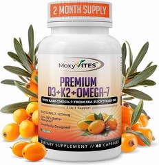 Max Absorption D3 5000 IU + K2 MK-7 with Sea Buckthorn Oil & Omega-7