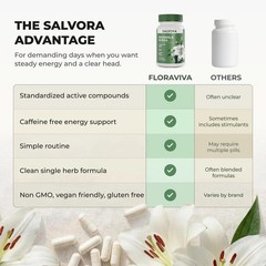 Salvora Rhodiola Rosea Supplement – Golden Root Adaptogen Capsules 60pcs