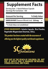 quiet digestion – DANDELION ROOT 520MG – anti inflammation medicine 2B