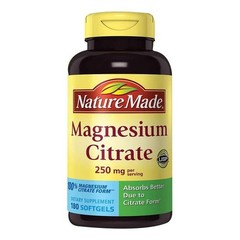 Nature Made Magnesium Citrate 250 mg – 120 Softgels for Muscle & Heart Support