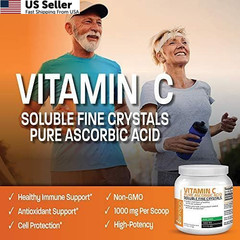 Bronson Vitamin C Powder Pure Ascorbic Acid Soluble 35.3 Ounce (Pack of 1)