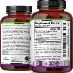 USDA Organic Milk Thistle 30:1 Extract, 7500 mg Strength, 90 Vegan Capsules