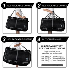 Bago Large Duffle Bag for Travel Women & Men. Durable Lightweight Foldable Tr…