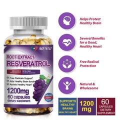 Resveratrol Root Extract 1200MG Maximum Strength Natural AntiAging Antioxidant