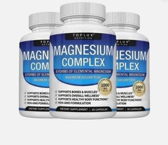 3Pack Toplux Nutrition Magnesium Complex 1000mg Supports 8 Elemental Magnesium