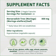 Organic Moringa 800mg x2 Daily Dose | Fast-Absorbing Immune, Gut Support