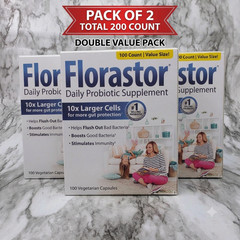 2 pack Florastor 250 mg Daily Probiotic Supplement – 100 Vegetarian Capsules