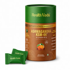 Ashwagandha KSM-66 Gummies Stress Support Sleep Calm Mood 60 Count