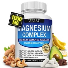 Toplux Magnesium Complex 8 Essential Magnesium Supplement 1000mg 90 Capsules