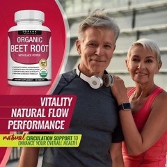 Organic Beet Root 2040mg + Black Pepper for Circulation & Energy