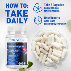 (1 Pack) Nervease Advanced Nerve Support Strength Formula Nerve Ease 60 Caps
