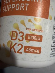 Vitamin D3 10000 IU + K2 MK7 250mcg tablets Immune support strong bones 10-120Pc