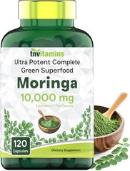 Moringa Capsules 10,000 mg – 120 Capsules | High Potency Moringa Leaf Extract Su