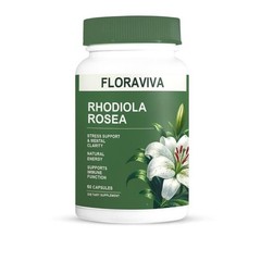 NEW Non-GMO Floraviva Rhodiola Rosea Capsules for Stress Relief & Energy-