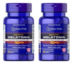 Super Strength Melatonin 10Mg Quick Dissolve Cherry Flavor 90X2=180 Tablets 2027