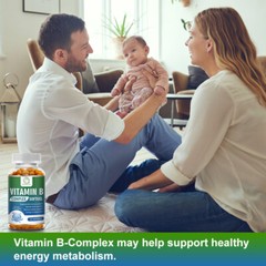 Vitamin B Complex 240 Capsules B1,B2,B3,B5,B6,B7,B9,B12, Immune Support Pills