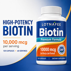 Lotnafee Biotin 10 000 mcg (10mg) 120 capsules