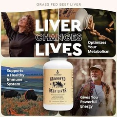 Ancestral Supplements Grassfed Beef Liver – 180 Capsules 500mg EA free shipping