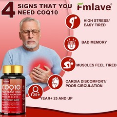COQ10 with Omega 3 Supplemet, Heart Health, Energy & Antioxidant Support 60 Caps